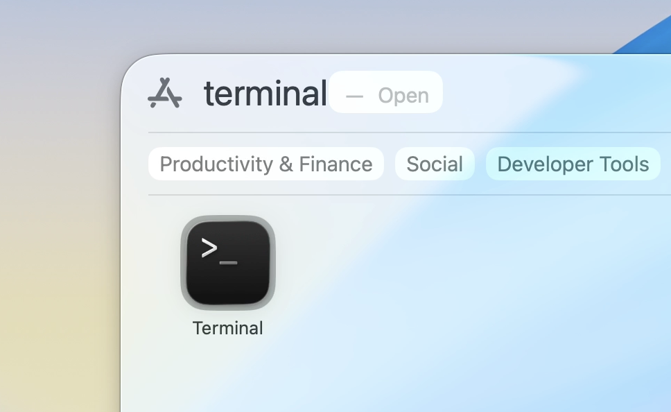在 Launchpad 搜尋 Terminal